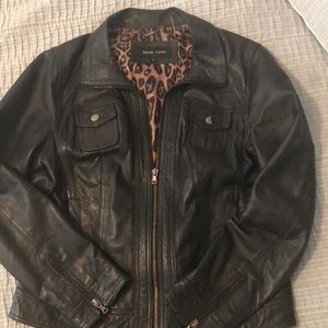Black leather jacket